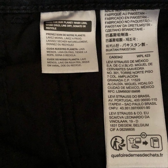 Levi’s 720 High Rise Super Skinny Jeans Size 31 Dark Black Ankle Length Denim - Picture 14 of 15